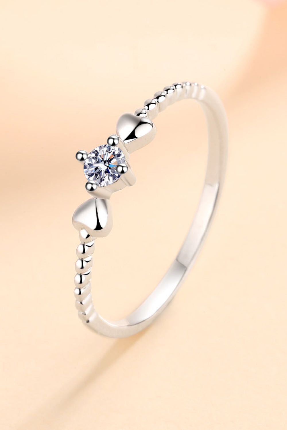 Adored Moissanite Heart 925 Sterling Silver Ring-Bijou Crush
