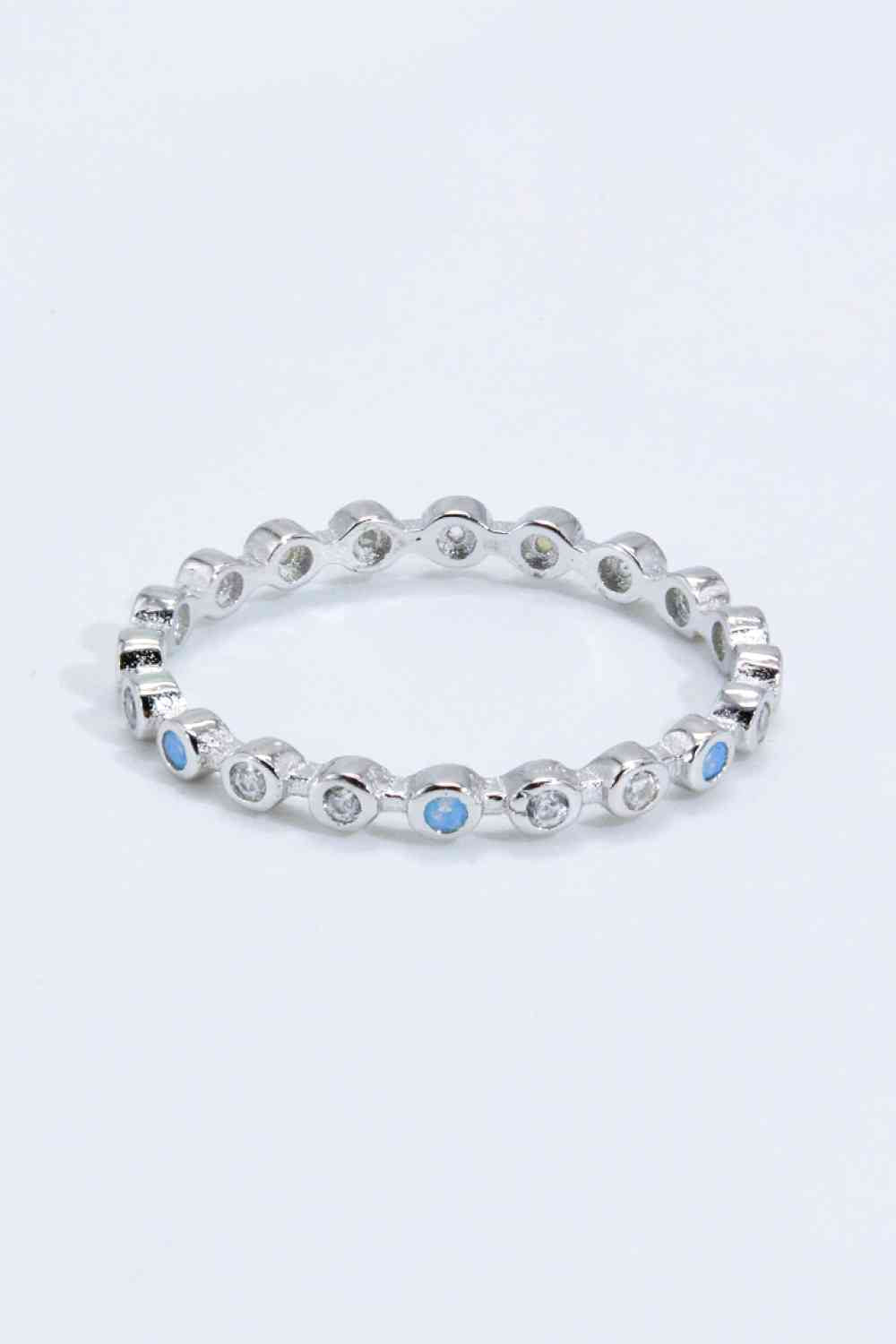 925 Sterling Silver Zircon and Natural Moonstone Ring-Bijou Crush