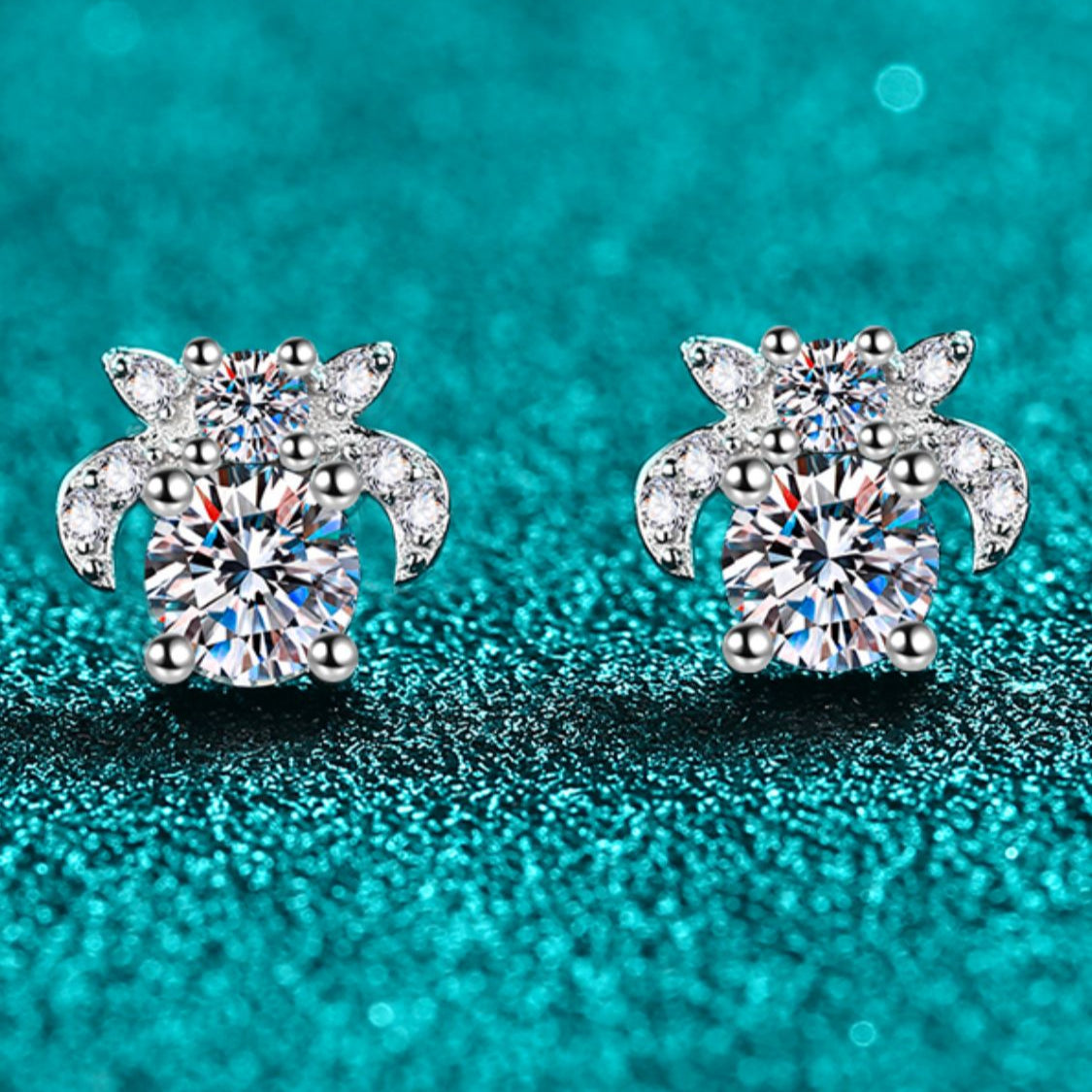 1 Carat Moissanite 925 Sterling Silver Stud Earrings-Bijou Crush