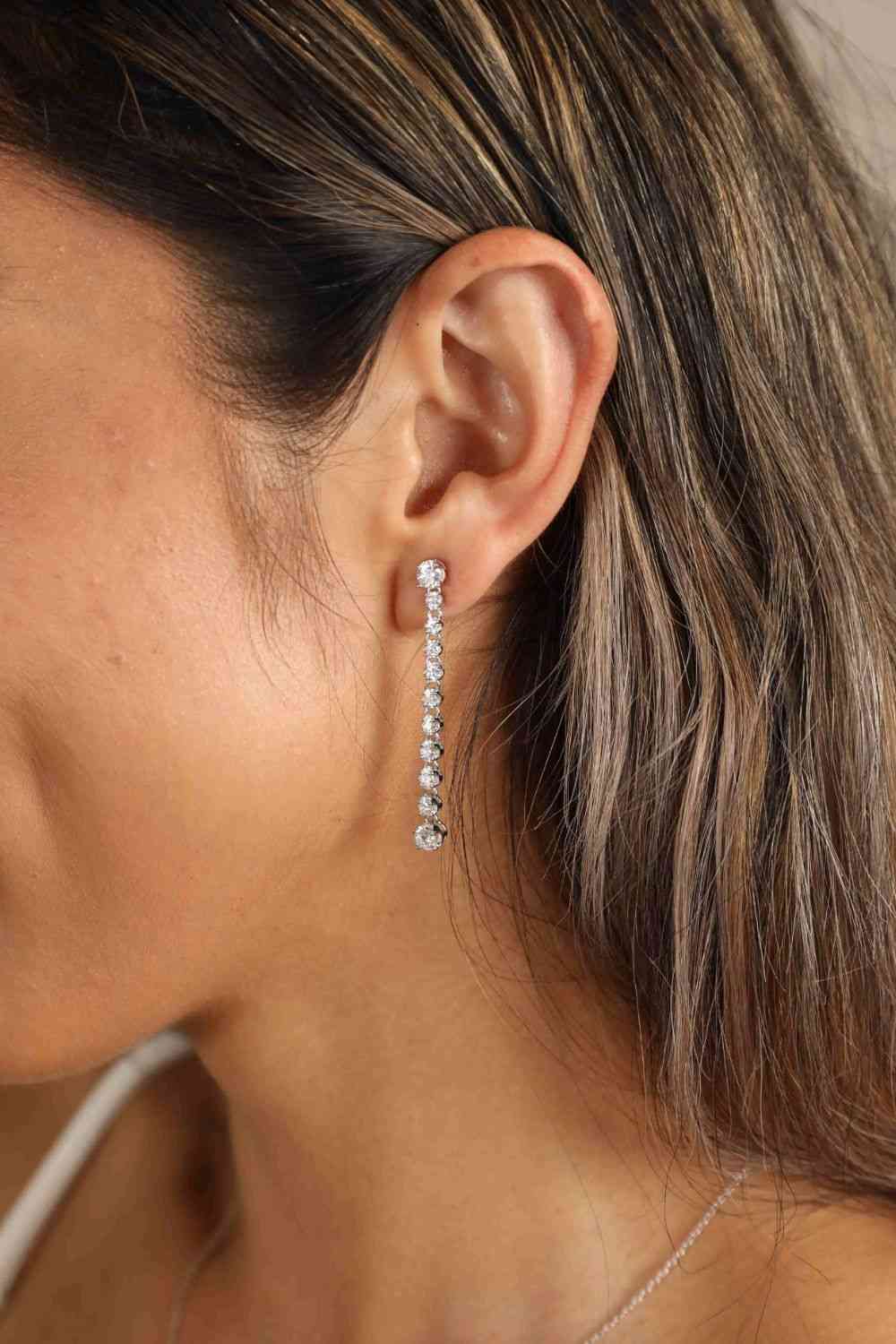 Adored 1.18 Carat Moissanite Long Earrings-Bijou Crush