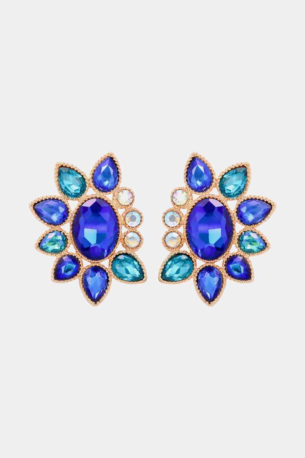 Geometrical Shape Glass Stone Dangle Earrings-Bijou Crush