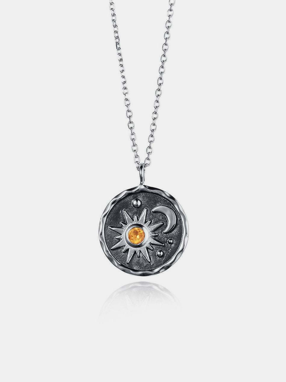 Alloy Inland Zircon Sun & Moon Necklace-Bijou Crush