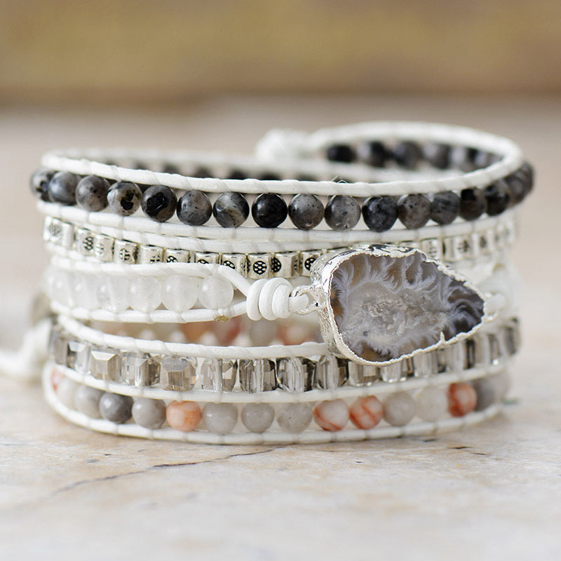 Natural Stone Layered Bracelet-Bijou Crush