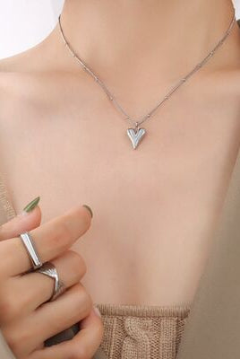 Titanium Steel Heart Pendant Necklace-Bijou Crush