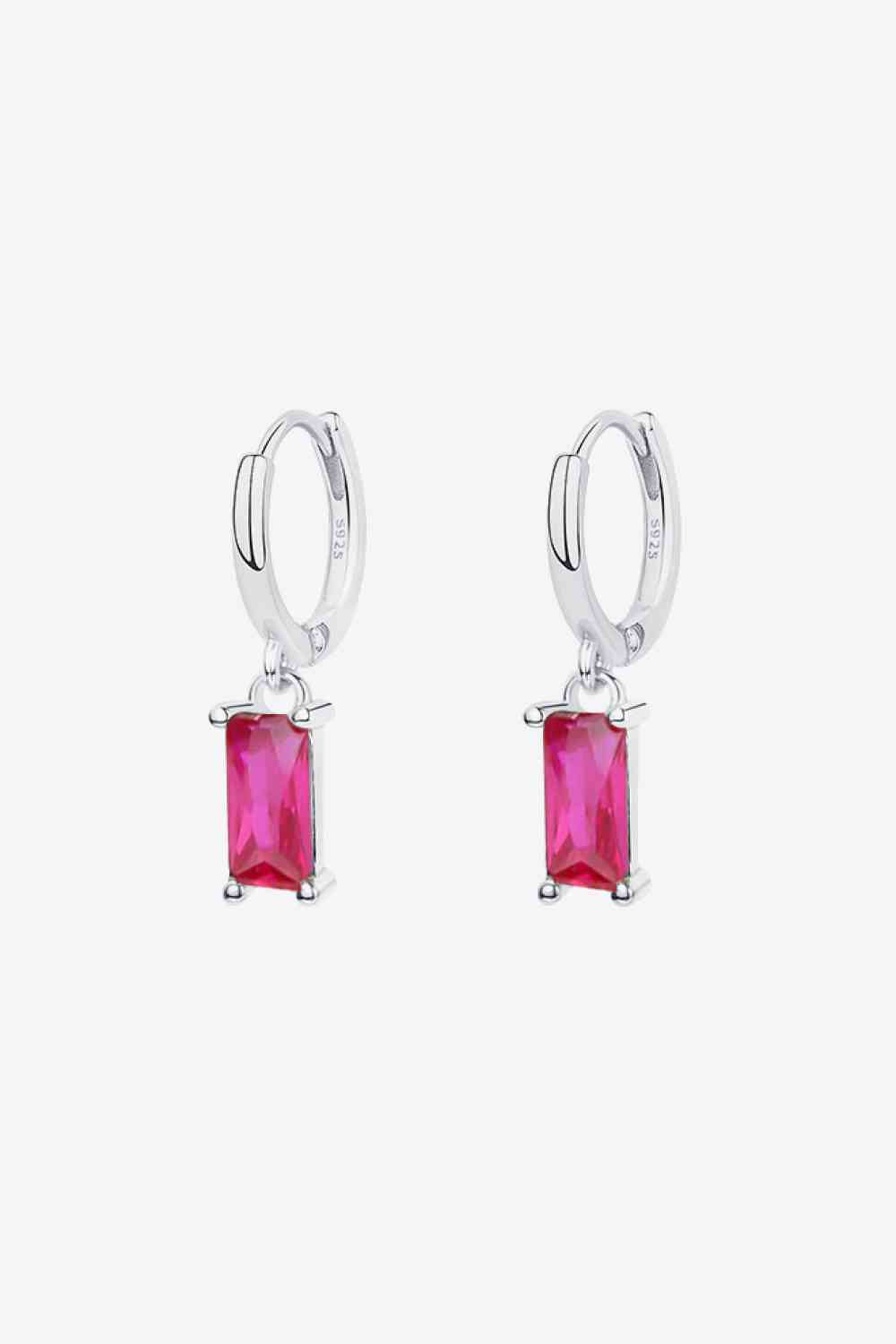 Retro 925 Sterling Silver Cubic Zirconia Drop Earrings-Bijou Crush