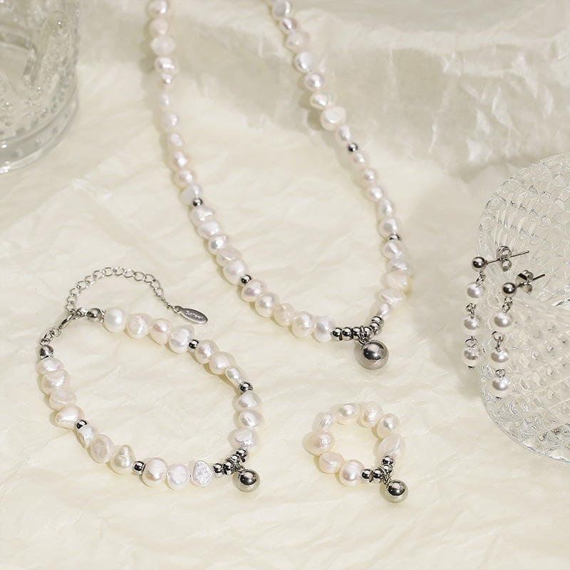 Freshwater Pearl Bracelet - Stainless Steel-Bijou Crush