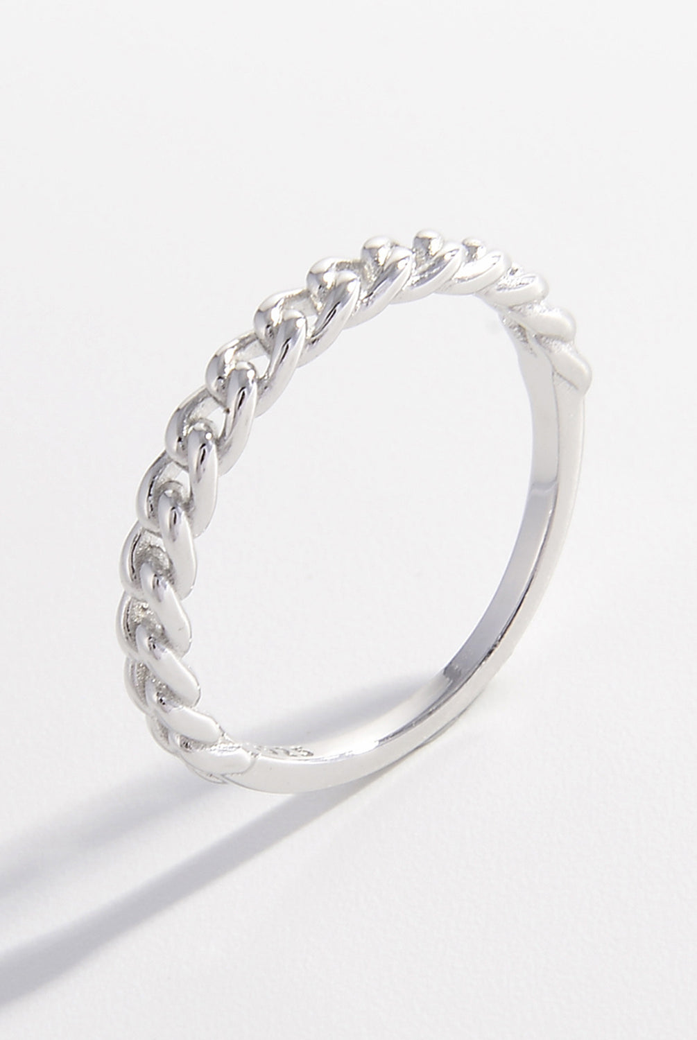 925 Sterling Silver Curb Chain Ring-Bijou Crush