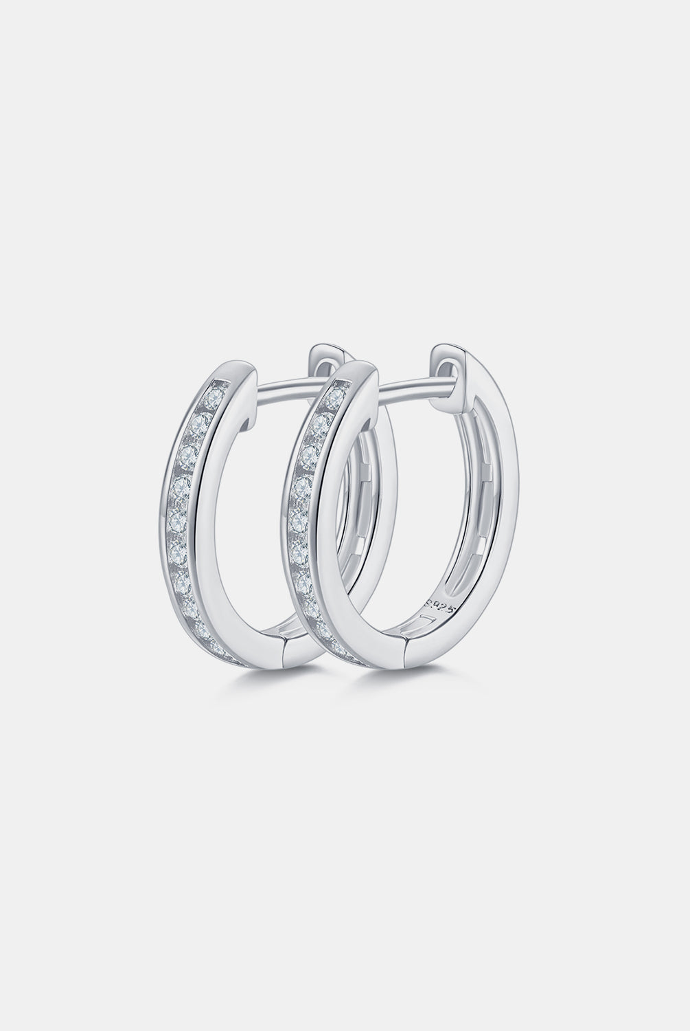 Moissanite 925 Sterling Silver Huggie Earrings-Bijou Crush