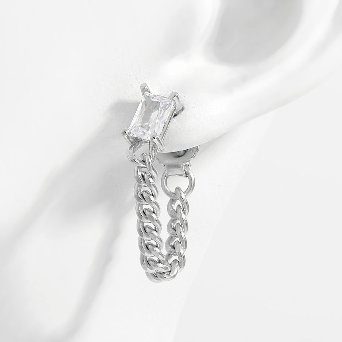 925 Sterling Silver Zircon Chain Earrings-Bijou Crush