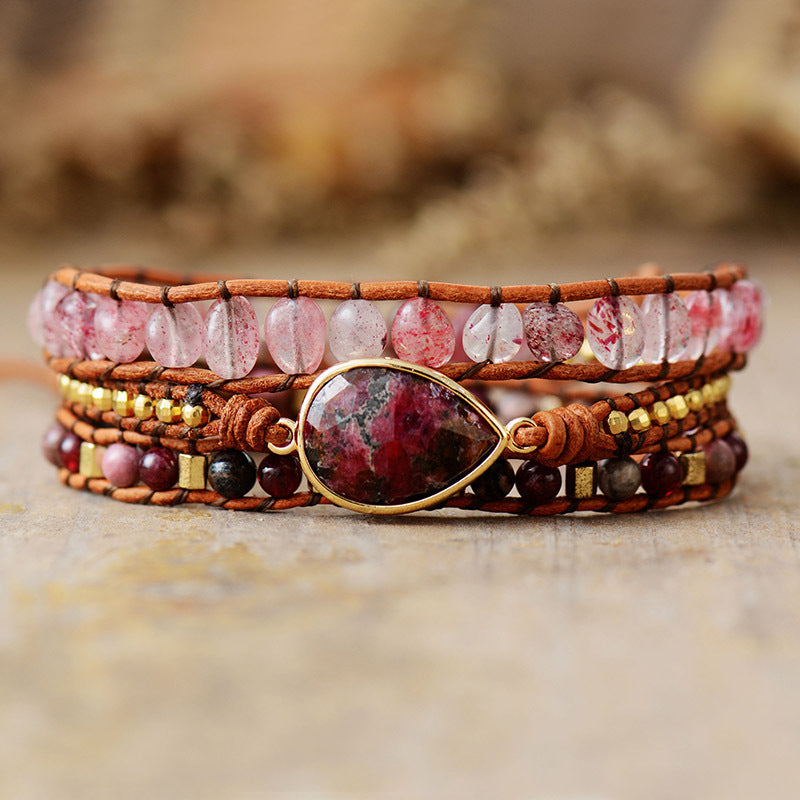 Natural Stone Layered Bracelet-Bijou Crush