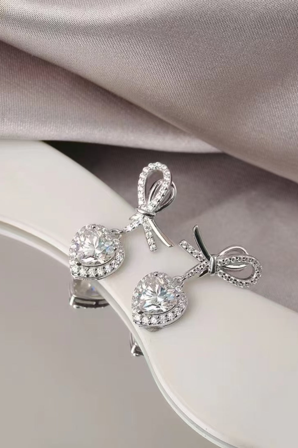 2-Carat Radiant Moissanite Heart-Shaped Earrings-Bijou Crush