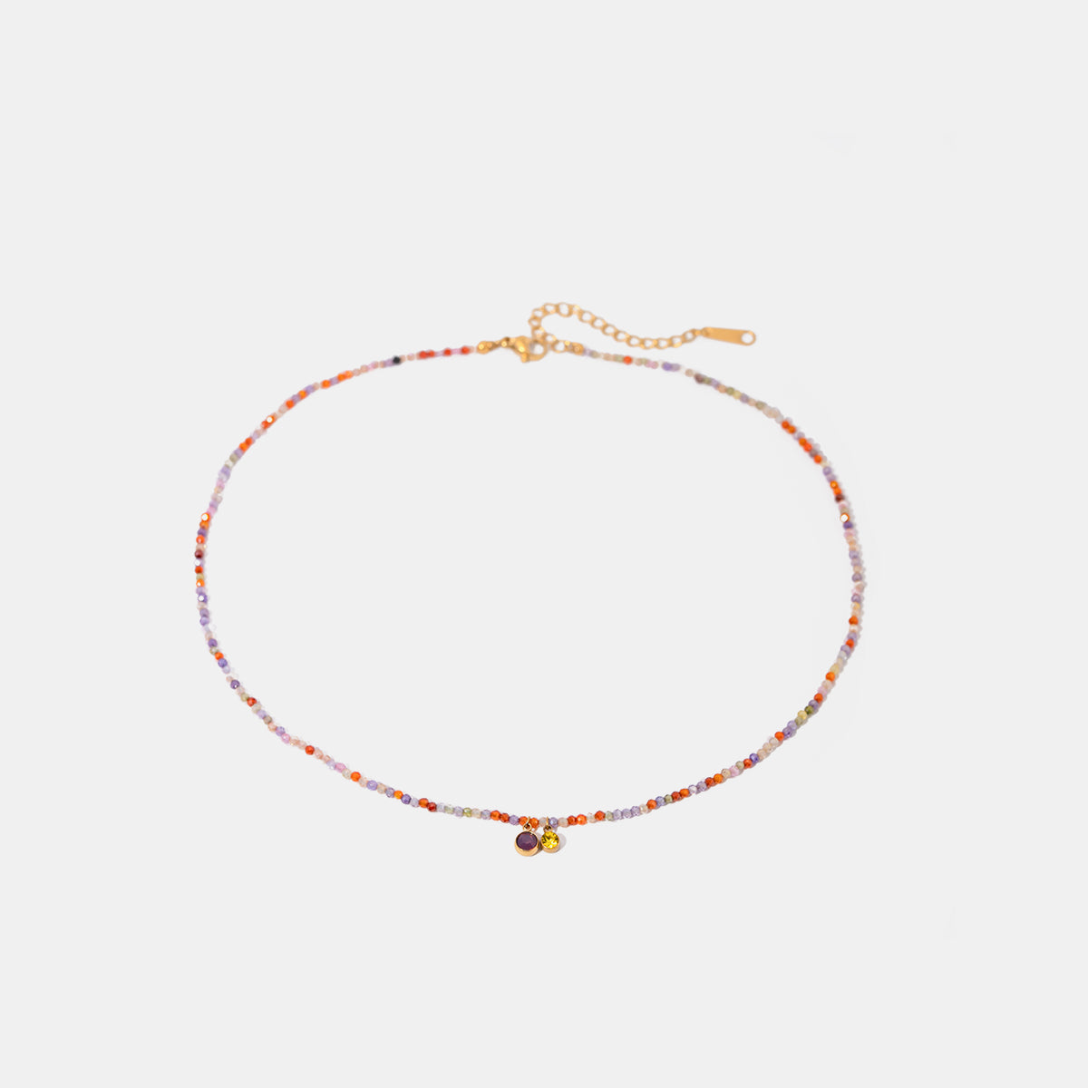 Stainless Steel Glass Stone Necklace-Bijou Crush