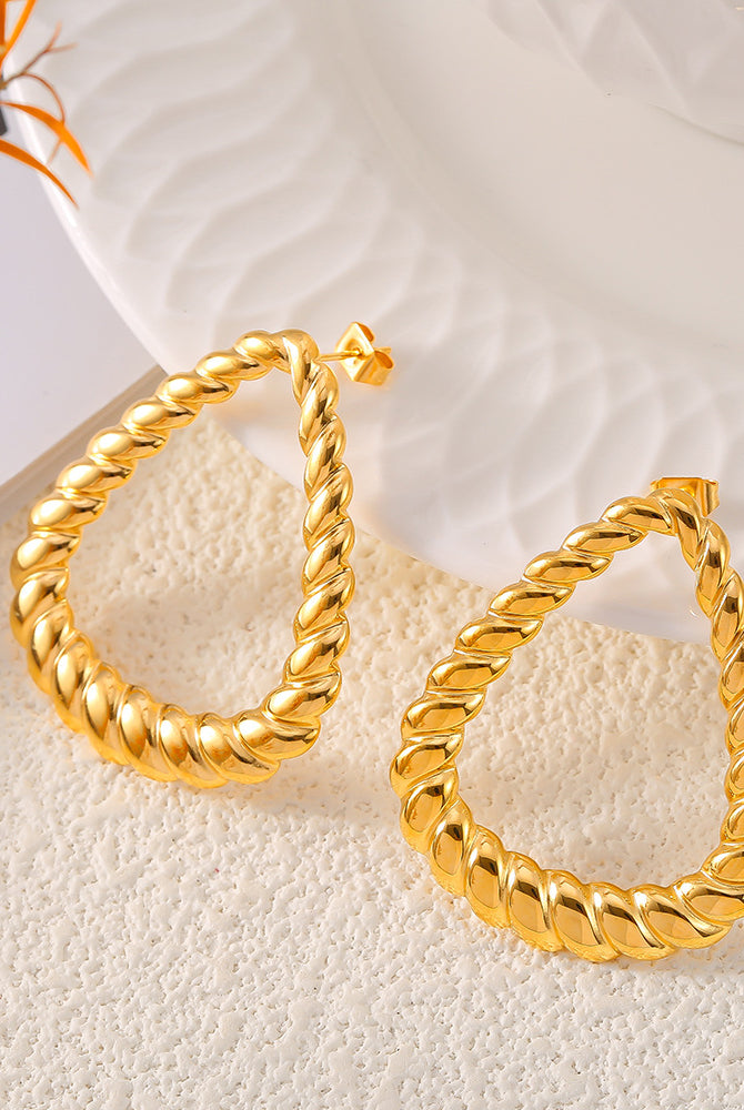 18K Gold-Plated Twisted Earrings-Bijou Crush