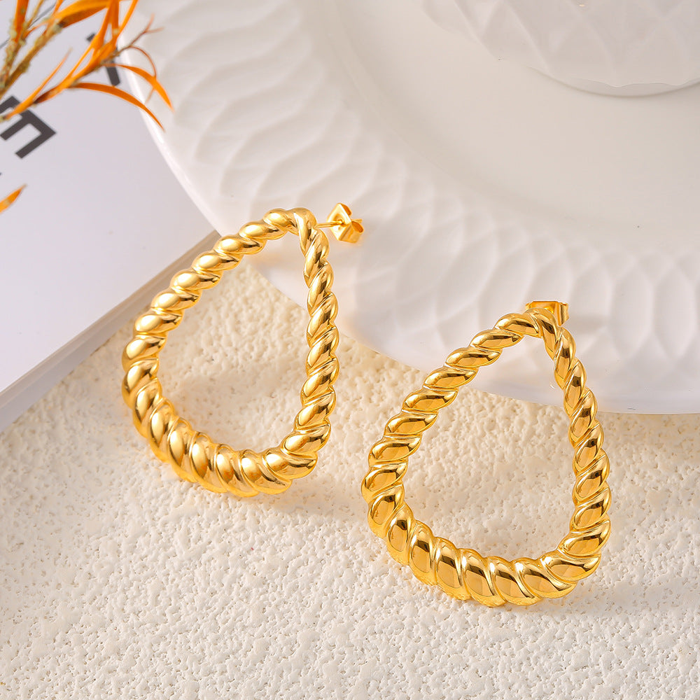 18K Gold-Plated Twisted Earrings-Bijou Crush