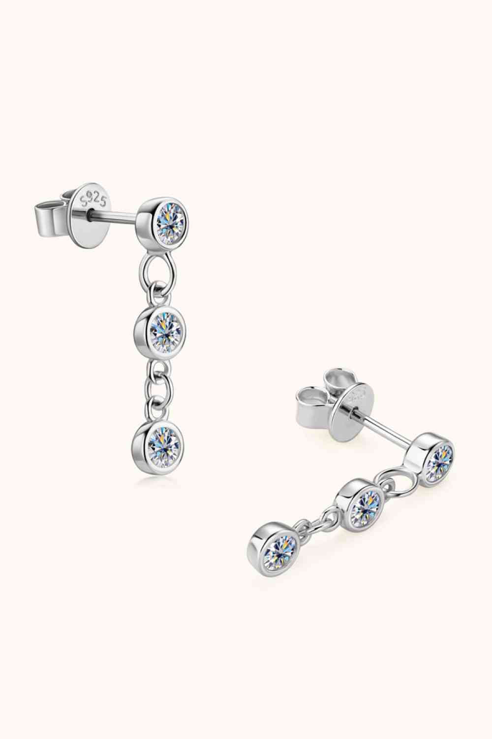 Moissanite 925 Sterling Silver Drop Earrings-Bijou Crush