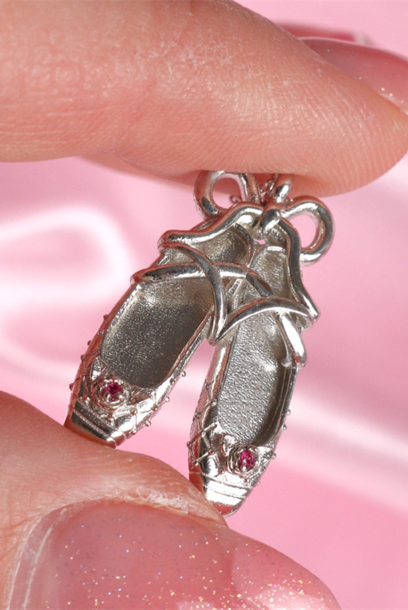 Copper Ballet Shoe Pendant Necklace-Bijou Crush