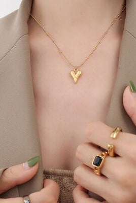 Titanium Steel Heart Pendant Necklace-Bijou Crush