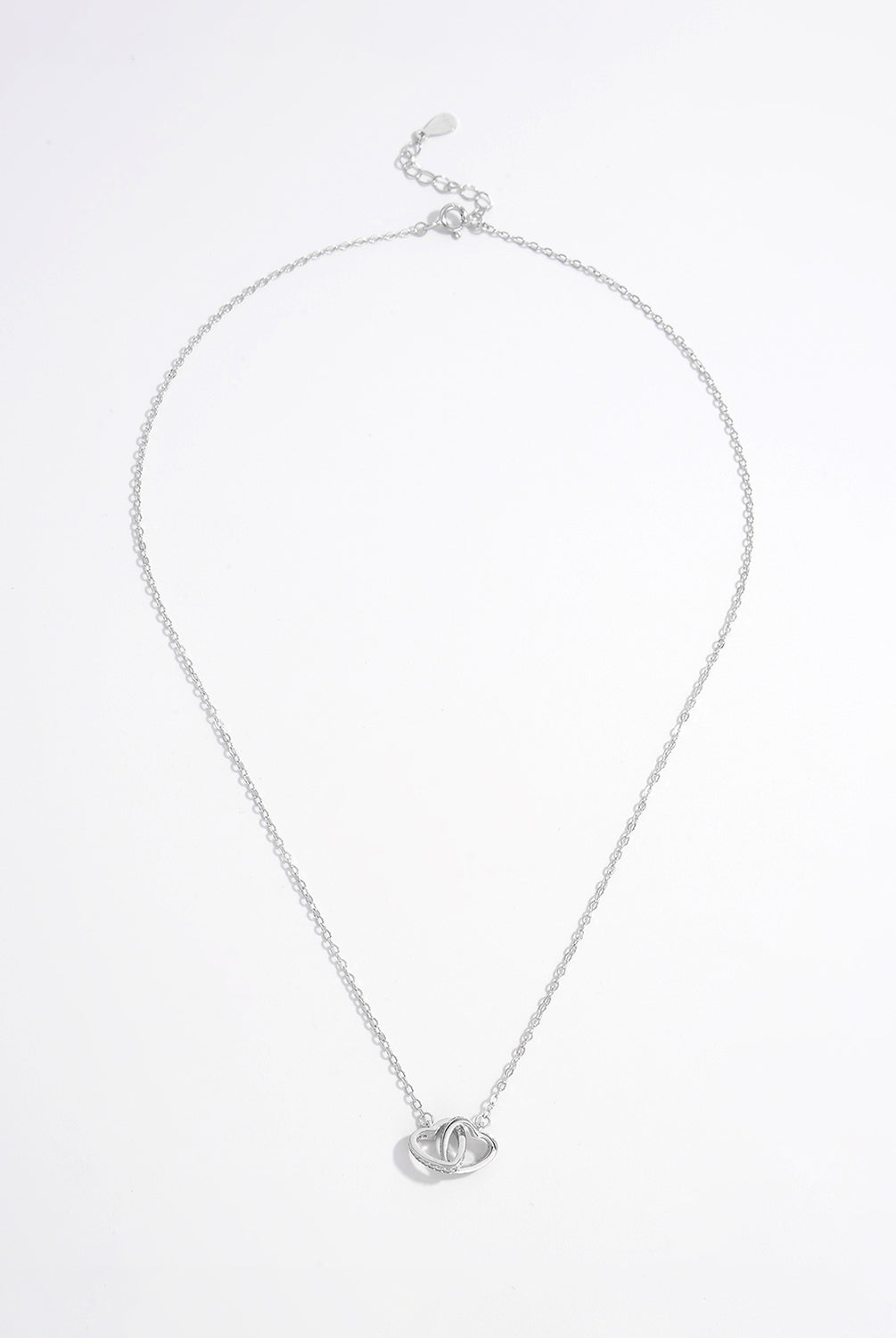 925 Sterling Silver Inlaid Zircon Heart Necklace-Bijou Crush