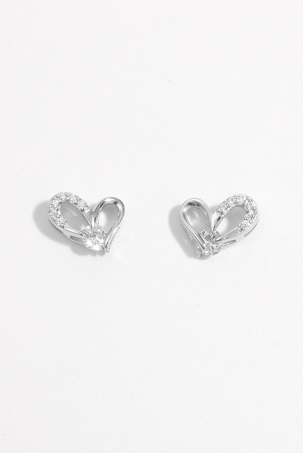 925 Sterling Silver Inlaid Zircon Heart Earrings-Bijou Crush
