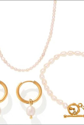 Freshwater Pearl 4-Piece Jewelry Set-Bijou Crush