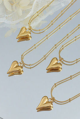 Titanium Steel Heart Pendant Necklace-Bijou Crush