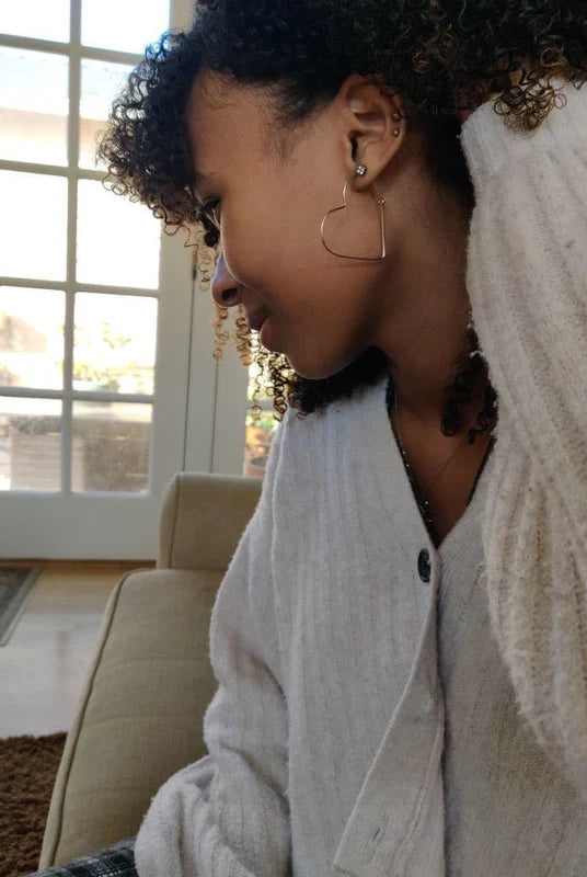 Crissie Open Heart Hoops Earrings-Bijou Crush