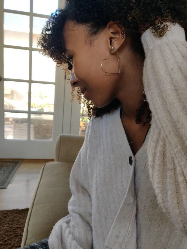 Crissie Open Heart Hoops Earrings-Bijou Crush