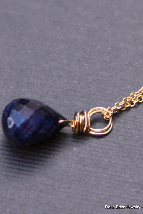 Gold Sapphire Necklace-Bijou Crush