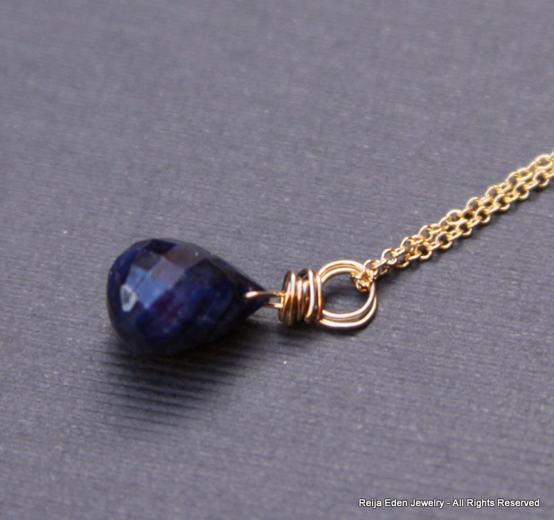 Gold Sapphire Necklace-Bijou Crush