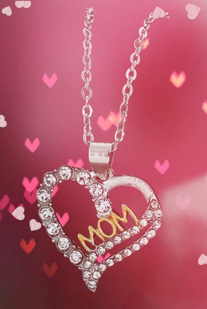 Alloy Inlaid Zircon Heart Pendant Necklace-Bijou Crush