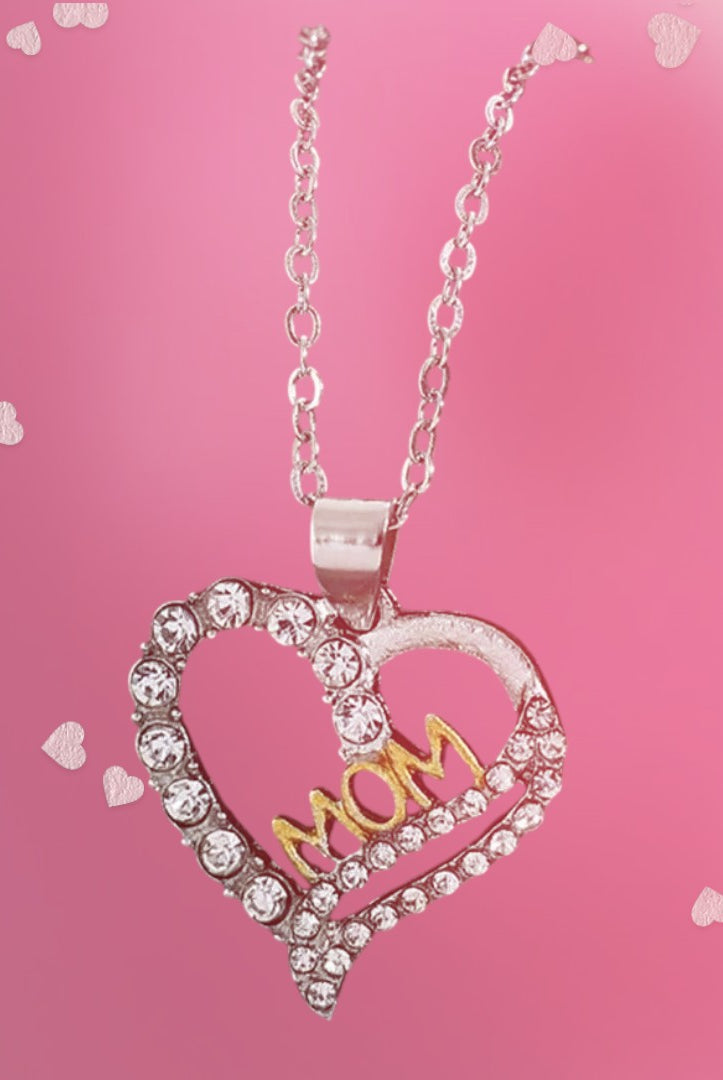 Alloy Inlaid Zircon Heart Pendant Necklace-Bijou Crush