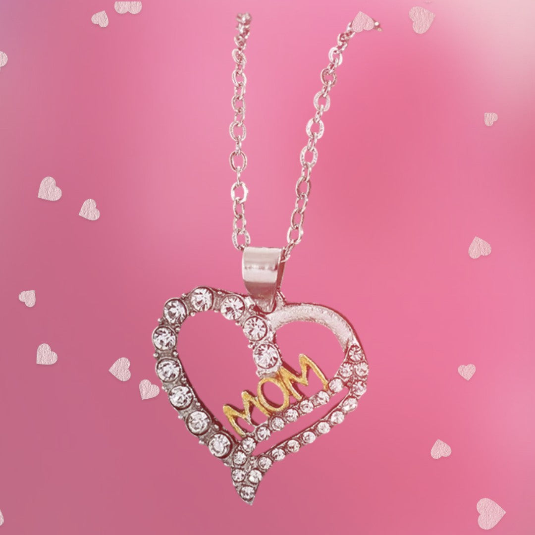 Alloy Inlaid Zircon Heart Pendant Necklace-Bijou Crush