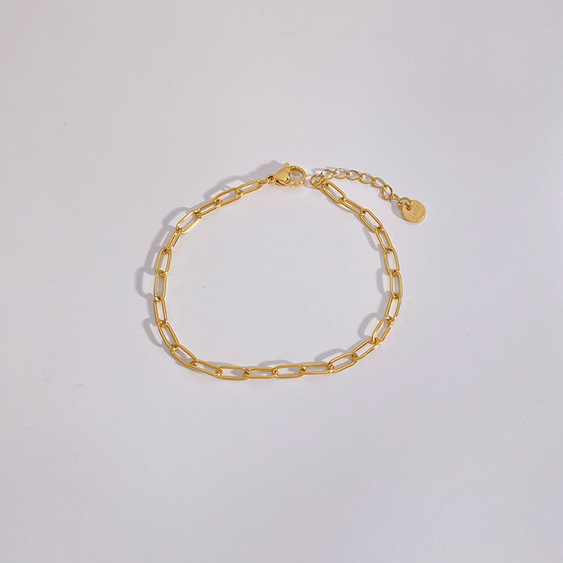Minimalist Shine: Geometric Gold-Plated Bracelet-Bijou Crush