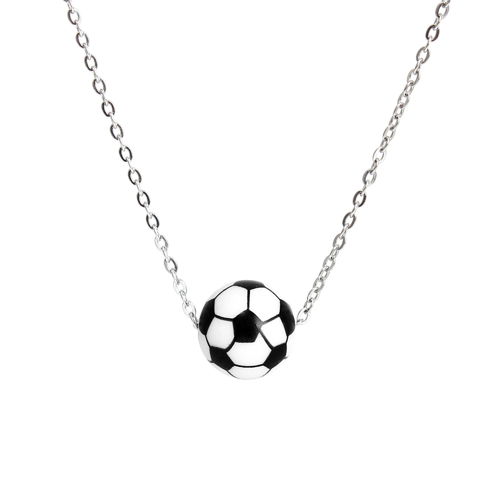 Simple Style Basketball 304 Stainless Steel Silica Gel Pendant Necklace-Bijou Crush