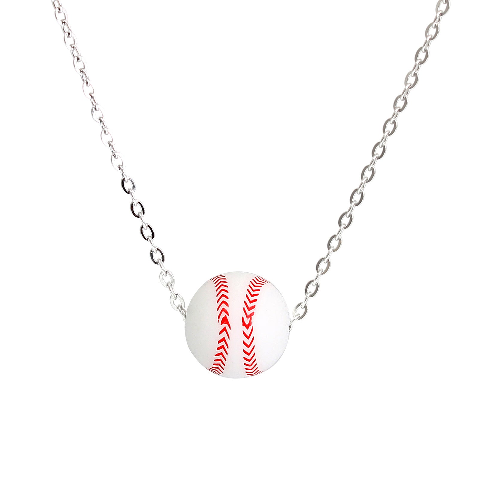 Simple Style Basketball 304 Stainless Steel Silica Gel Pendant Necklace-Bijou Crush