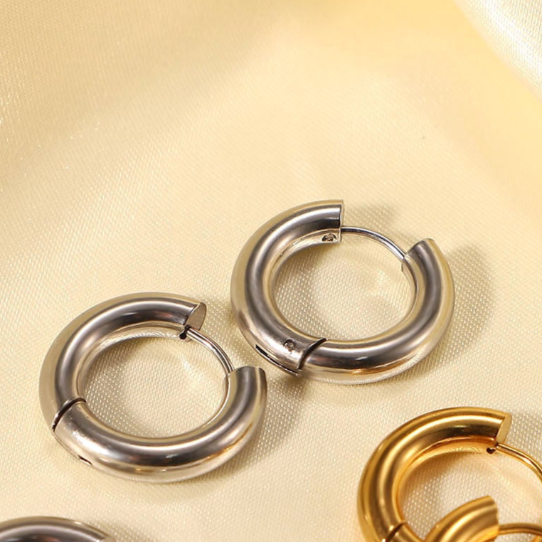 Classic Two-Tone Hoop Earrings – Everyday Shine-Bijou Crush
