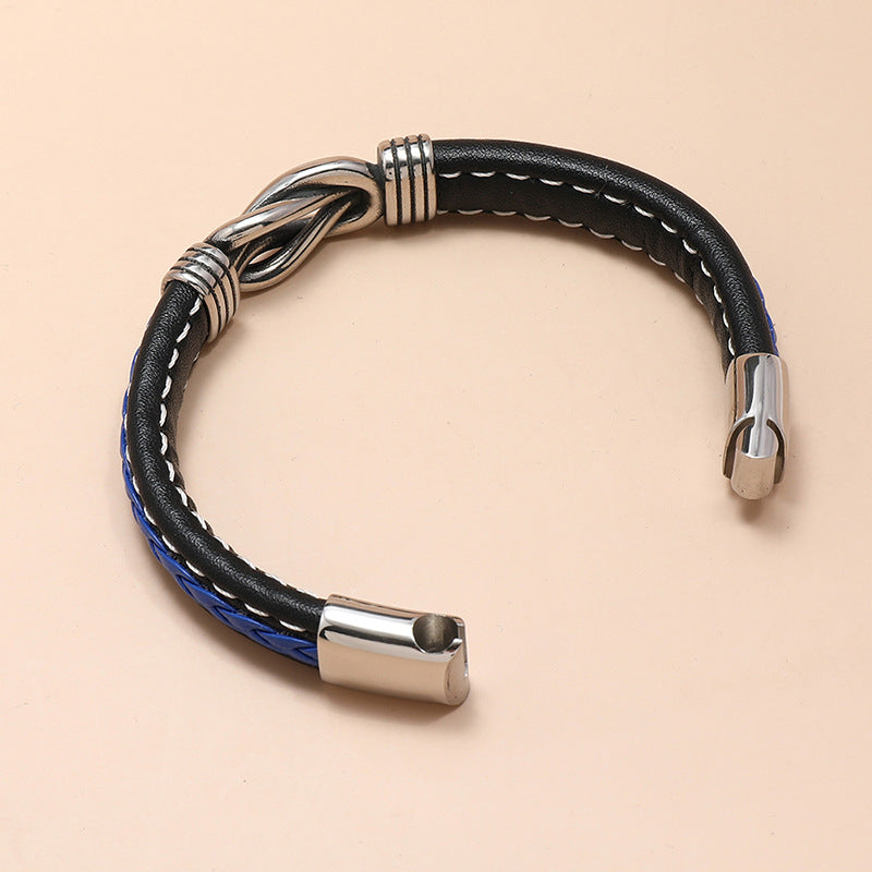 Two-Tone Leather Bracelet with Magnetic Clasp – Effortless Vibes-Bijou Crush