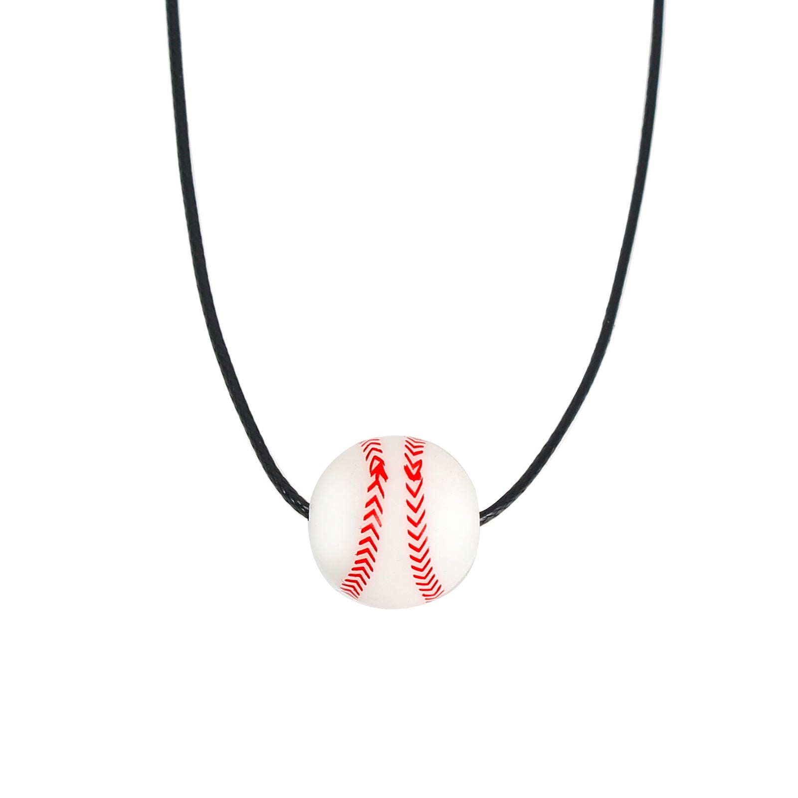 Simple Style Basketball 304 Stainless Steel Silica Gel Pendant Necklace-Bijou Crush