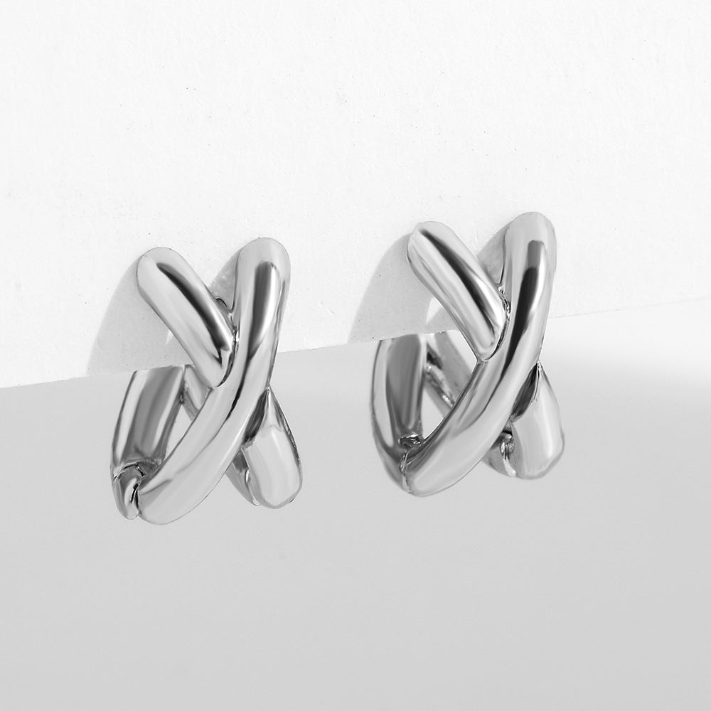 Timeless Color Block Studs – Copper & Gold-Plated Classic Ear Accessories-Bijou Crush