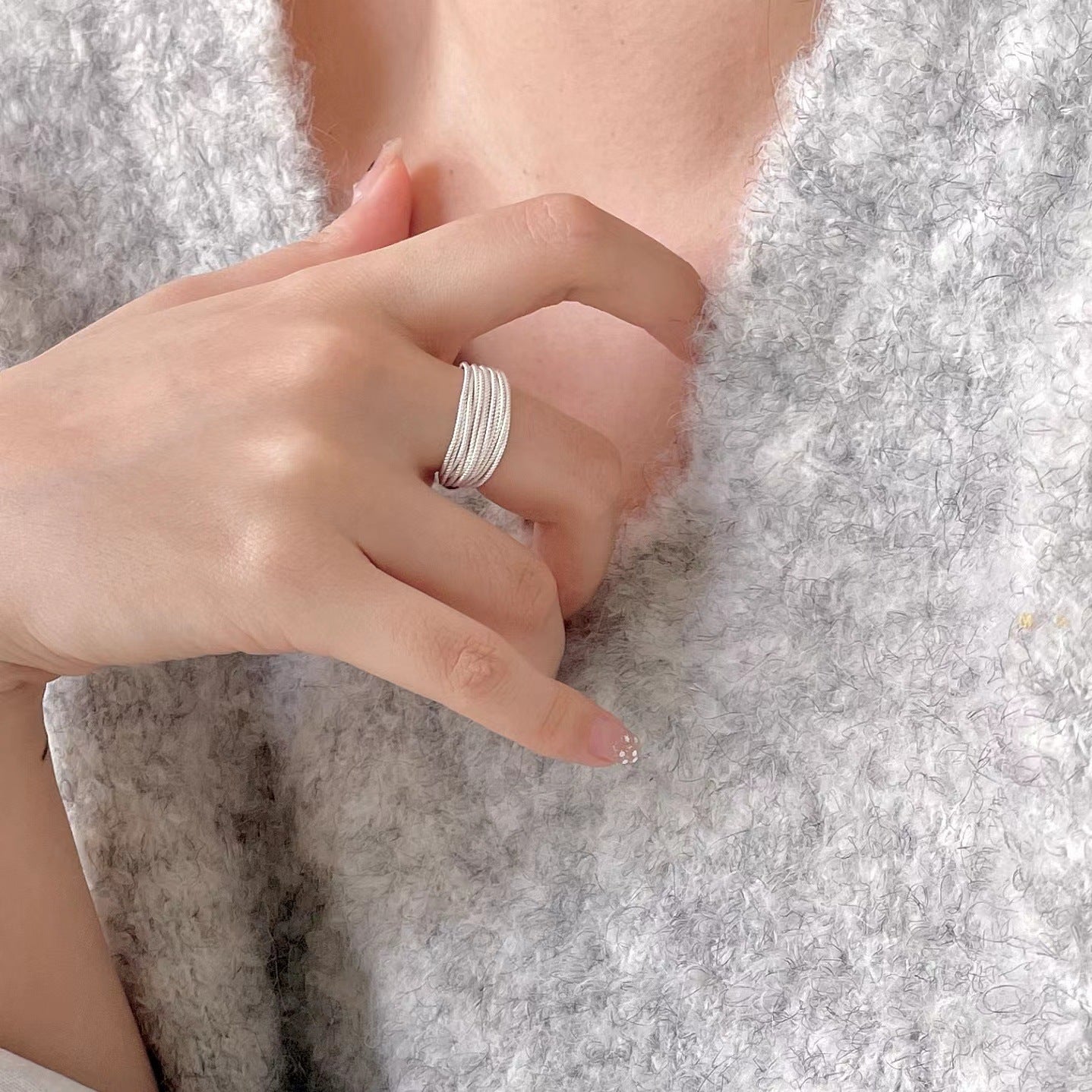 Sleek Lines 925 Sterling Silver Open Ring-Bijou Crush