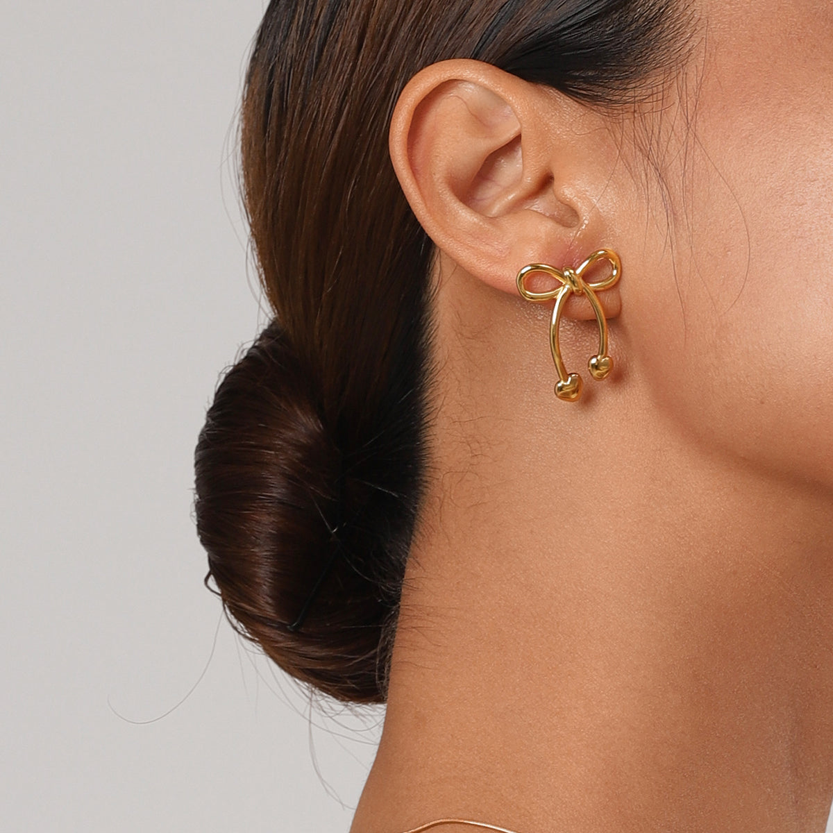 Stainless Steel Bow Earrings-Bijou Crush