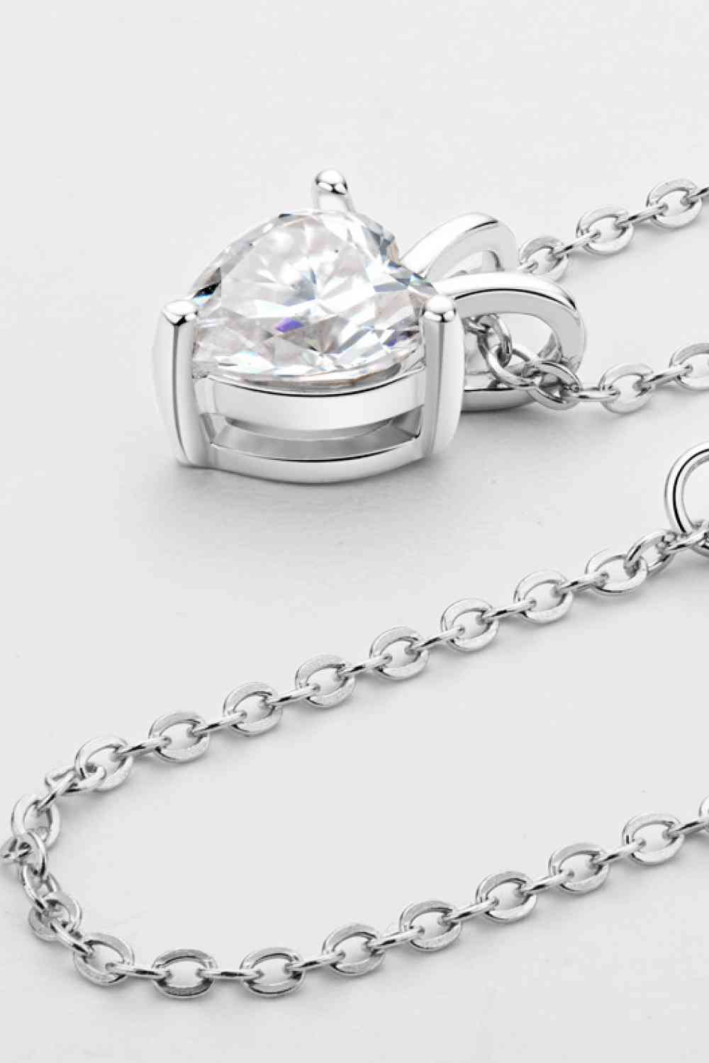 1 Carat Moissanite Heart-Shaped Pendant Necklace-Bijou Crush