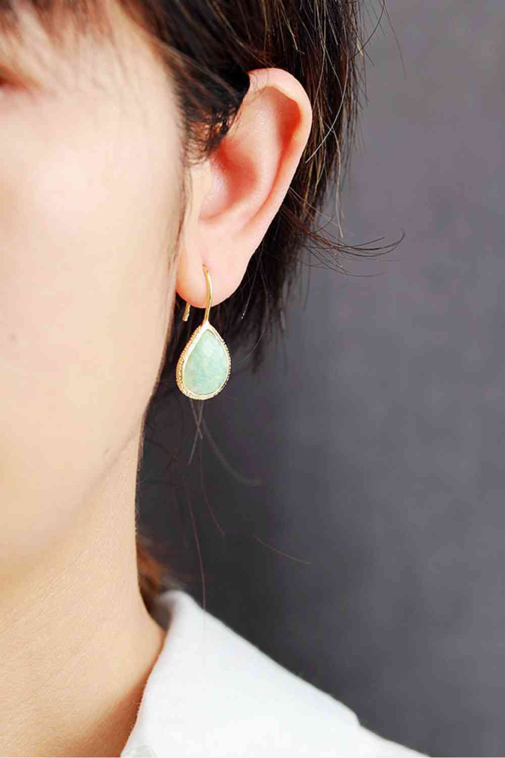 Handmade Natural Stone Teardrop Earrings-Bijou Crush