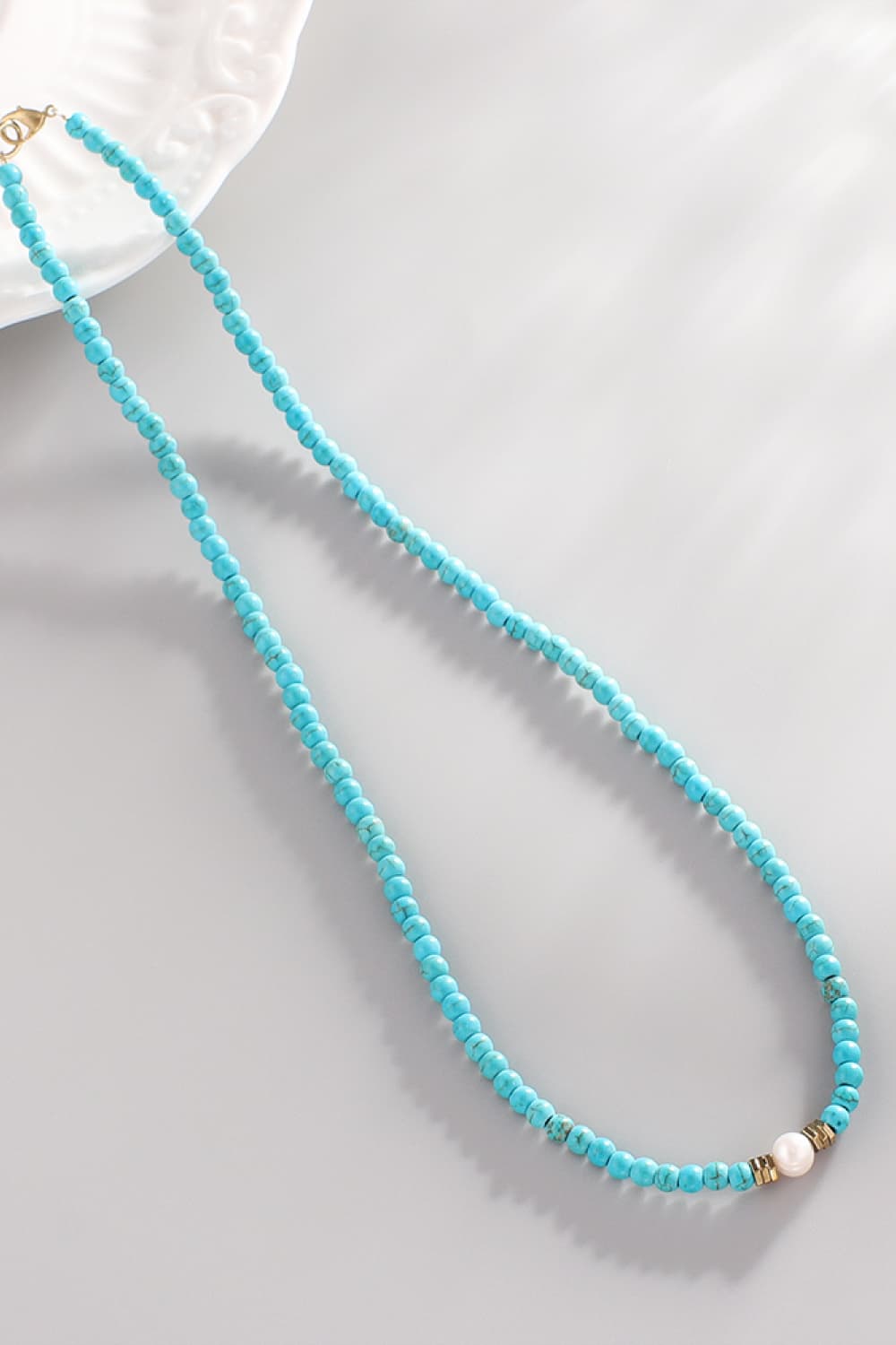 Turquoise & Pearl Necklace-Bijou Crush