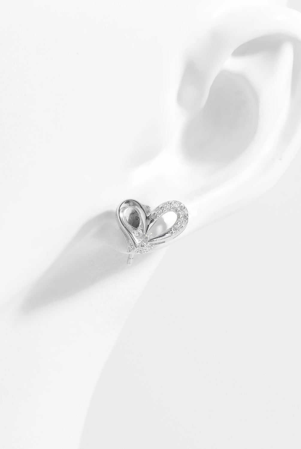 925 Sterling Silver Inlaid Zircon Heart Earrings-Bijou Crush