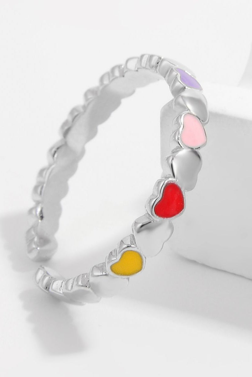 925 Sterling Silver Drip Oil Heart Ring-Bijou Crush