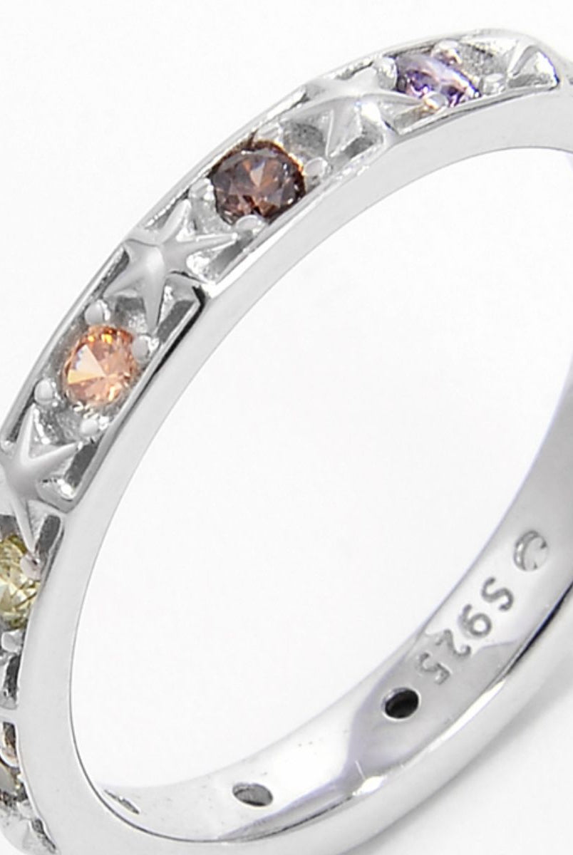 925 Sterling Silver Inlaid Zircon Ring-Bijou Crush