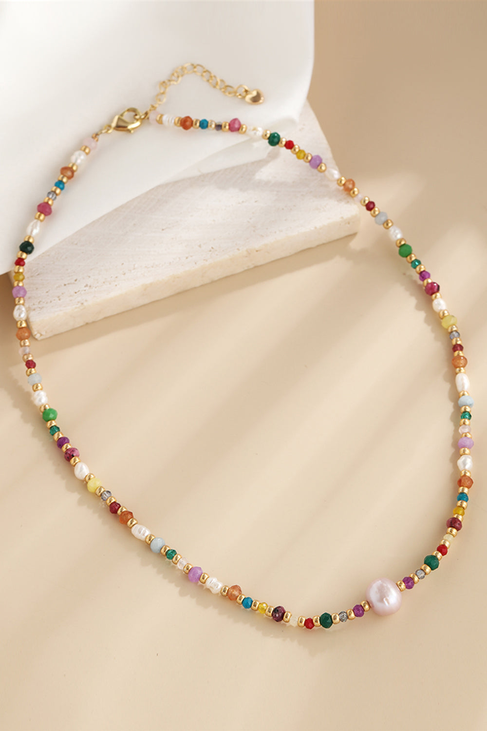 Multicolored Bead Necklace-Bijou Crush