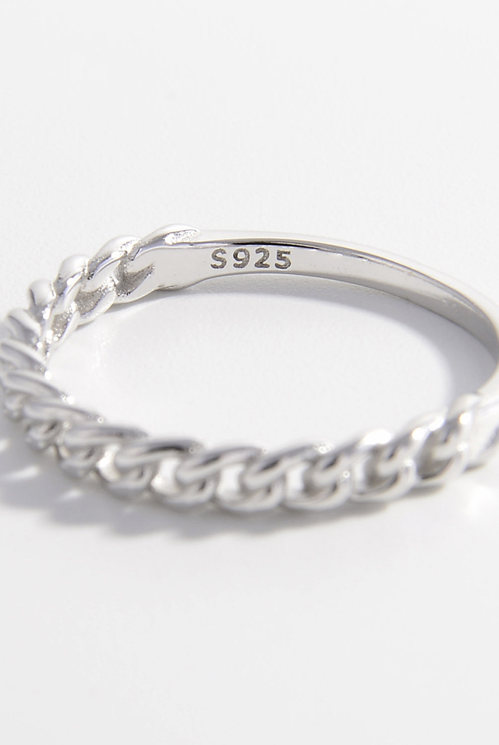 925 Sterling Silver Curb Chain Ring-Bijou Crush