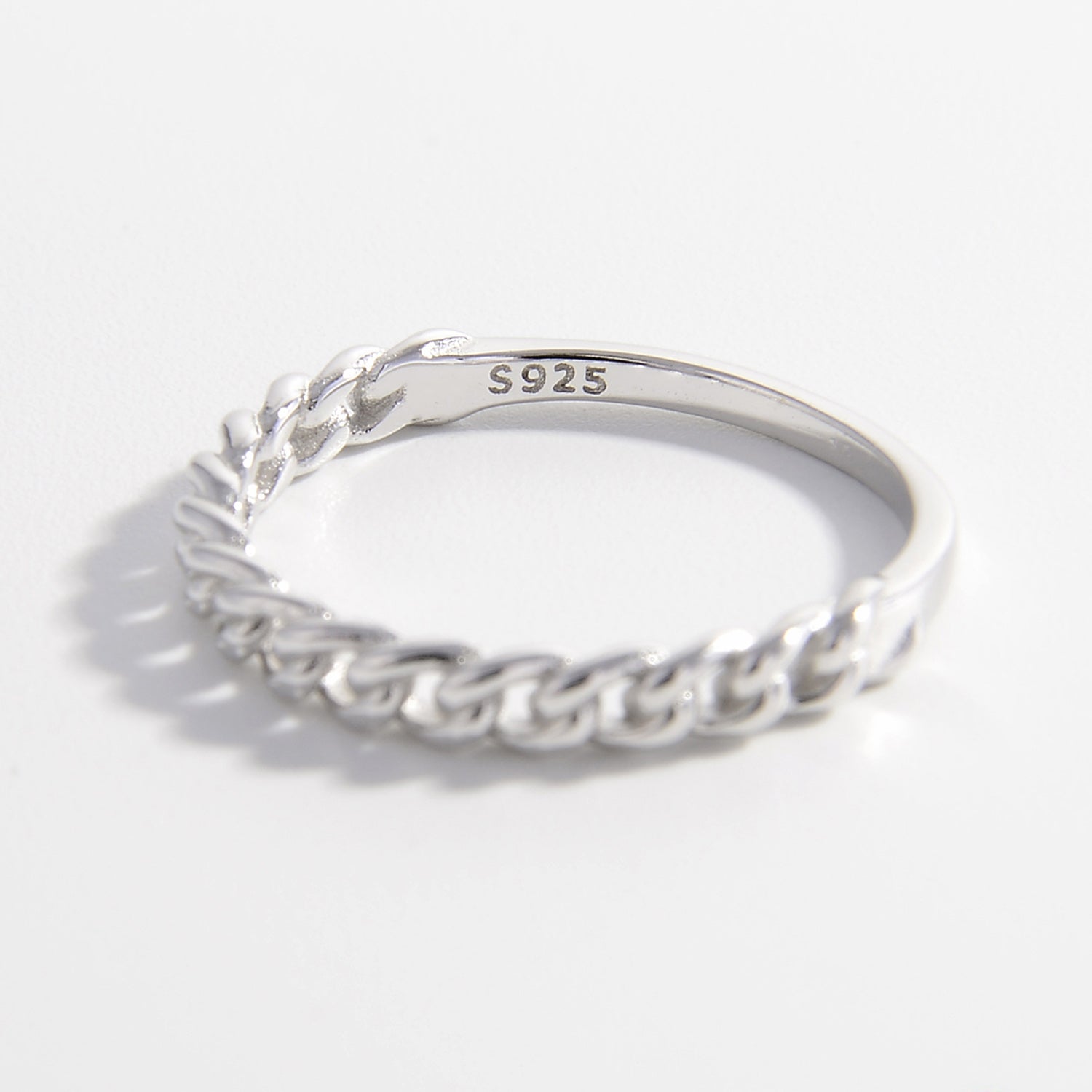925 Sterling Silver Curb Chain Ring-Bijou Crush